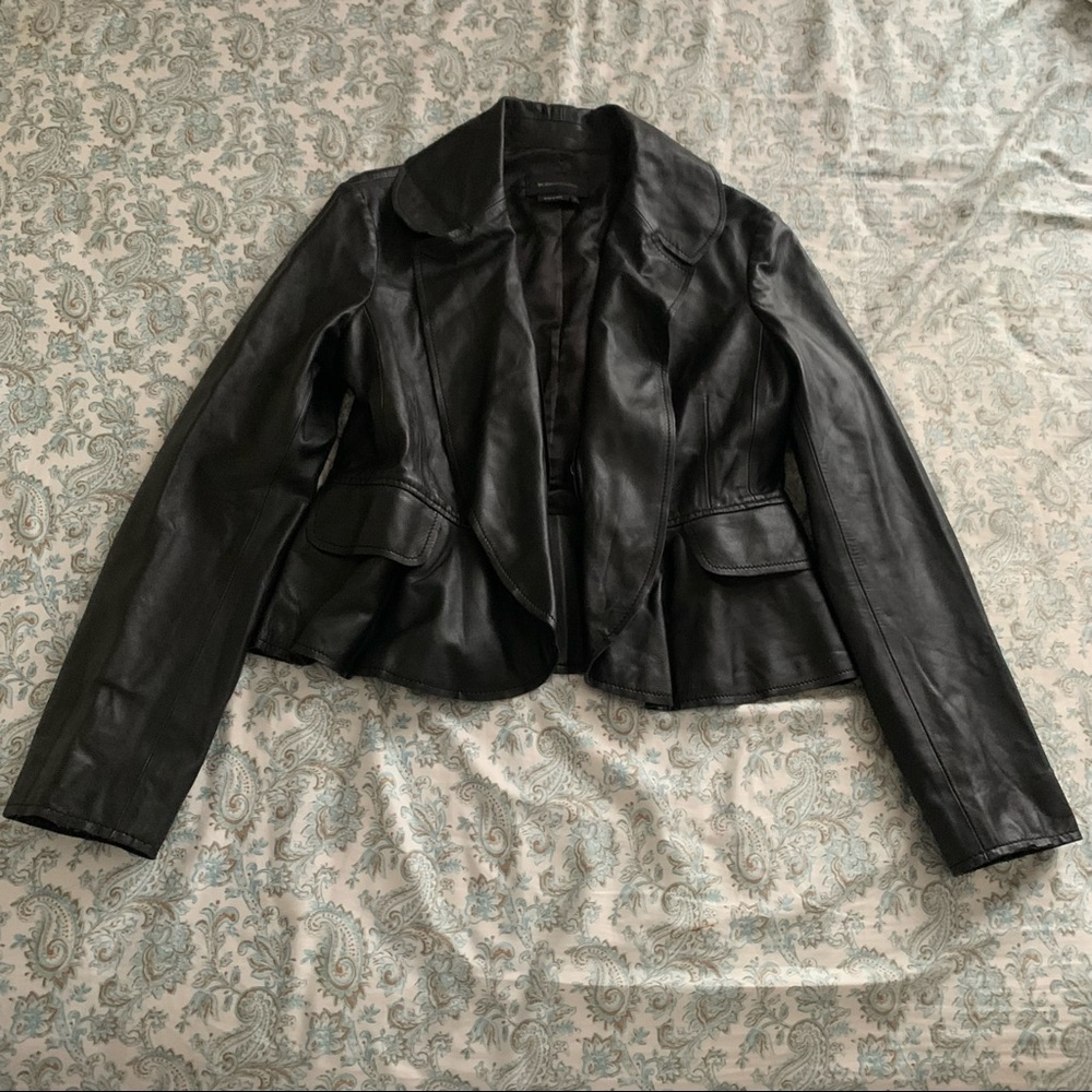 BCBG Leather Blazer